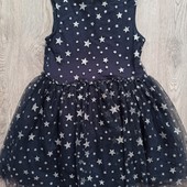 Новое.Платье фатинновое с серебрянными звездочками 3-4 года.