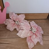 Декоративна рожева квітка на прищіпці 21 см діаметр