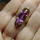 Роскошное крупное эксклюзивное золотое кольцо золото 583 (советское)