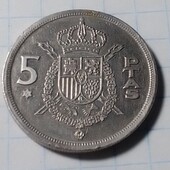 Монета Іспанії 5 песет 1975