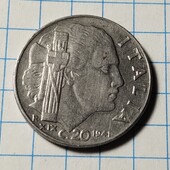 Монета Італії 20 чентезімо 1941