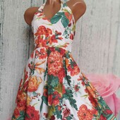 Котоновое платье с цветами сарафан

