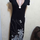 Віскозна сукня з декором в грудях 92-100 см.