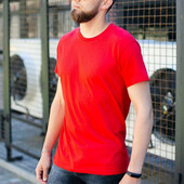 ⇑ Базова футболка з бавовни, червоний, розмір L