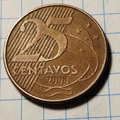 Монета Бразилії 25 сентавос 2008