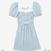 ❣️ Літня блакитна сукня трендовою спинкою
