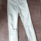 Много лотов!Стильные женские фирменные белые джинсы, р.36 европейский(s)