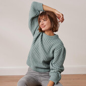 ☘ М'який, супер якісний вовняний светр об'ємної в'язки, Tchibo (Німеччина), р.: 54-56 (48/50 евро)