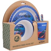 Набор посуды из бамбука в коробке Kite Racing 5 предметов