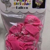 Набор ярких воздушных шариков с днем рождения для девочки.