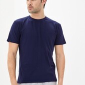 ⇑ Базова футболка з бавовни темно-синя, розмір L