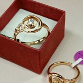 Стильное и оригинальное кольцо с алпанитом и россыпью фианитов.Размер 19.Позолота 585 пробы.