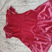 Рожева сукня f&f 10-11 p велюрова