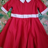 Платье Санта Клаус сукня эльф Красная шапочка карнавальное красное 110 116 128