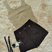 *Женские шорты в комплекте с поясом в коричневом цвете 30 размер
