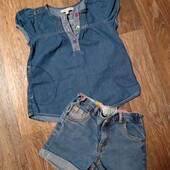 Комплект стильной джинсовой одежды на девочку 3-4 года.