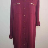 натуральна сукня -сорочка кольору марсала,14 євр.