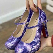 Стильные женские туфли на каблуке. цвет фиолетовый.