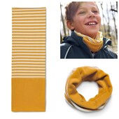 ♕ Яскравий і теплий: флісовий смугастий шарф-бафф від Tchibo(Німеччина), універсальний розмір
