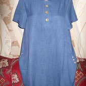 Женское летнее платье р. 56 -58 ткань лен