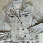 Denim Co брендовый стильный джинсовый пиджак цвет серый размер евро 34/36 можно подростку 