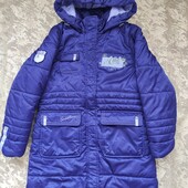 Зимова тепла куртка, пальто для дівчинки, р.116-122, 6-7 років