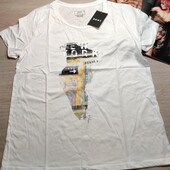 Коттоновая женская футболка Dkny белая М размер