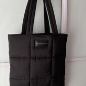 Niche black puffer bag новый брендовый шоппер пуффер