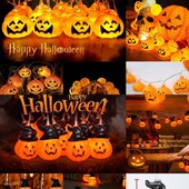 Світлодіодна гірлянда хелловін halloween гарбуз гирлянда тыква