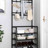 Полиця для взуття та одягу New Simple floor clothes rack (60*29,5*154) (метал) RD-7 Чорна