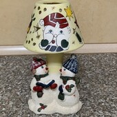 Вінтажний керамічний різдвяний підсвічник Vintage Snowman Collection Висота 20см.