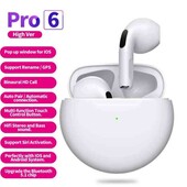 Air Pro 6 TWS Бездротові навушники з мікрофоном в кейсі (white)