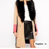 River island, uk12 шикарне фактурне пальто з віскози з кольоровими вставками