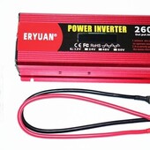 Преобразователь напряжения инвертор eryuan 2600w lcd DC/AC 12v-220v с чистой синусоидой и вольтметро