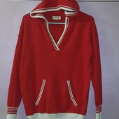 Толстовка с капюшоном свитер Cambridge Dry Goods в стиле Varsity, тонкая трикотажная, красного цвета