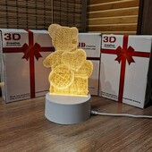 3D нічник ведмедик (Led) з USB шнуром