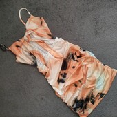 Shein, S, petit сукня tie dye з вирізом та зборками