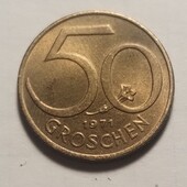 Монета Австрії 50 грошен 1971