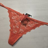 Hunkemoller! Мереживні жіночі труси, стрінги Хл розмір spiced coral! Лот 109