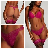 Hunkemoller! Трендові мереживні жіночі труси, стрінги Xs розмір festival fuchsia! Лот 284