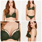 Hunkemoller! Жіночий бюстгальтер з мереживом і портупеєю 80С kombu green! Лот 102