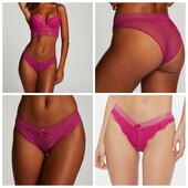 Hunkemoller! Мереживні жіночі труси з попкою із сіточки Л розмір festival fuchsia! Лот 16
