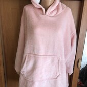 Меховушка довга, плюшева туника, худи, 2-3XL. Blue diamond , слип, пижама