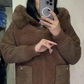 Крутая альпака куртка на пышные формы. Цвет капучино. Новая!