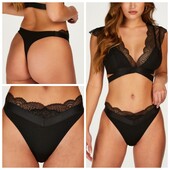 Hunkemoller! Високі жіночі труси з мереживом, стрінги S розмір caviar! Лот 438
