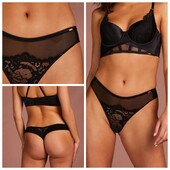 Hunkemoller noir! Елегантні жіночі труси, стрінги М розмір caviar! Лот 451