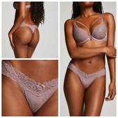 Hunkemoller! Жіночі труси зі срібними блискітками, страп-панти, стрінги Хл розмір elderberry! Лот