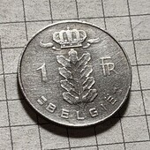 Монета Бельгії 1 франк 1975