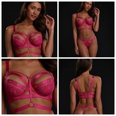 Hunkemoller private collection Спокусливий жіночий бюстгалтер з портупеєю 90В, pink peacock! Лот 51