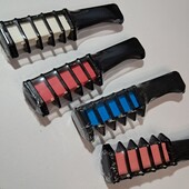 Расчески 4 шт с цветными мелками для волос Hair chalk, цвета на фото, туш для розпису волосся